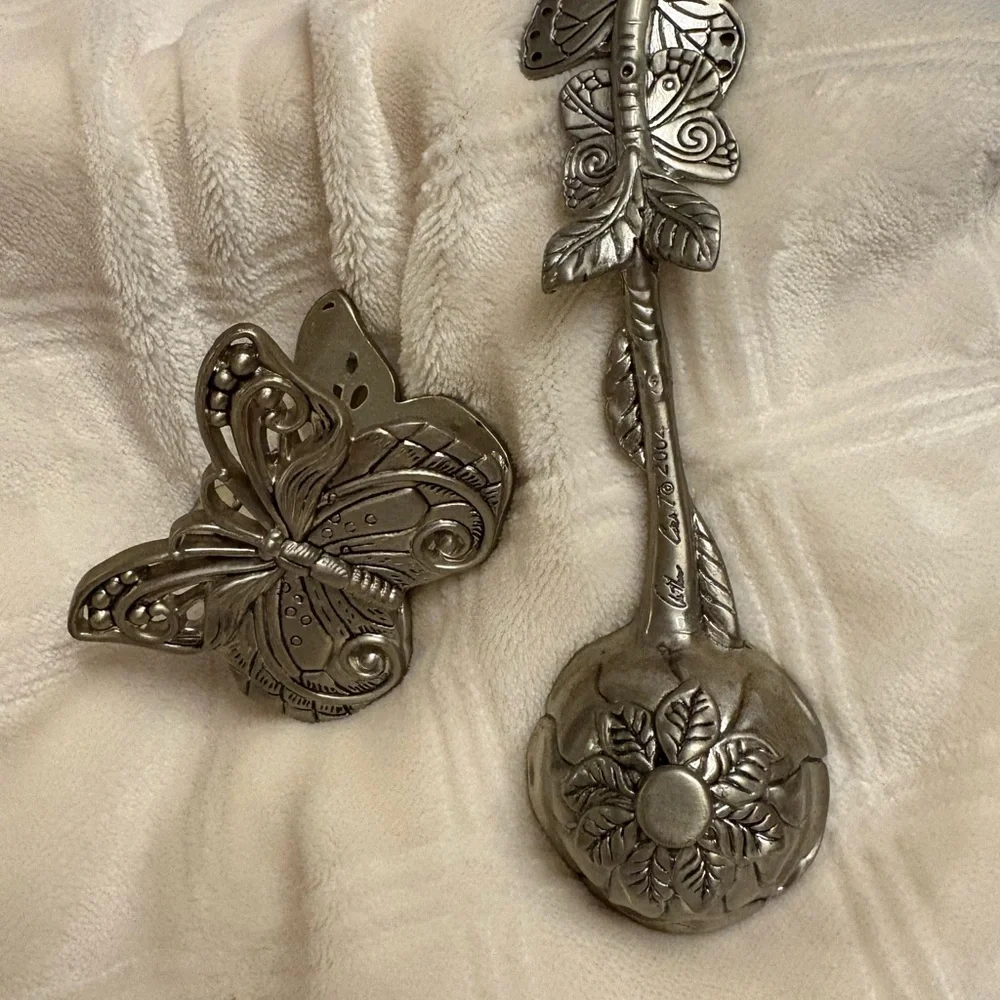 Neiman Marcus Butterfly Coffee Measuring Spoon and Clip Holder Authur Court - Picture 4 of 12